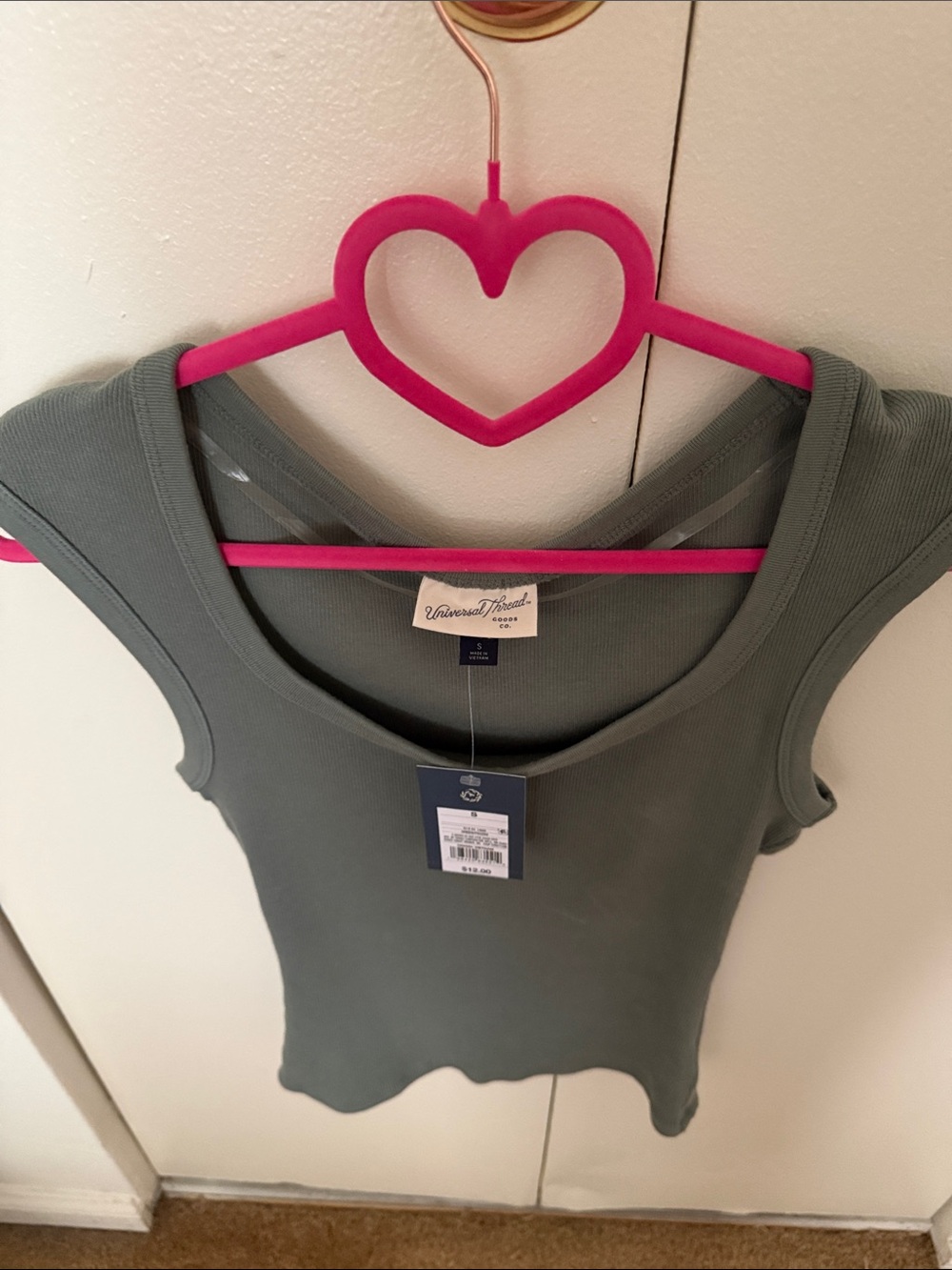 Universal Thread Sage Ribbed Scoop Neck Tank